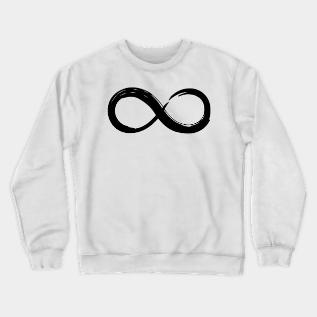 Infinity Sign, Forever, Vector, Black and White Crewneck Sweatshirt by xcsdesign